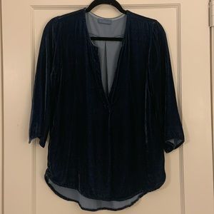 CP Shades Blue Velvet Blouse